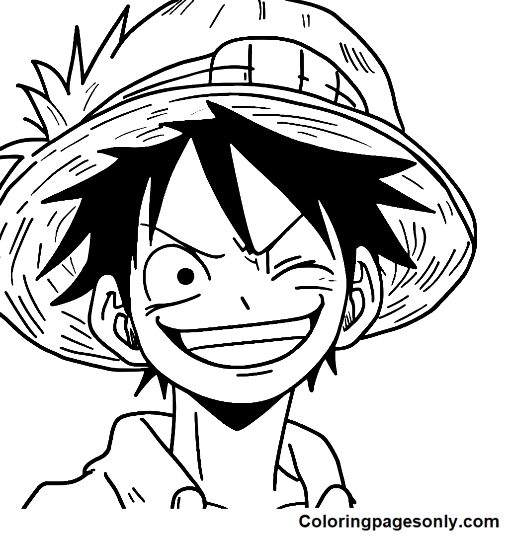Luffy Face Smiling Coloring Pages