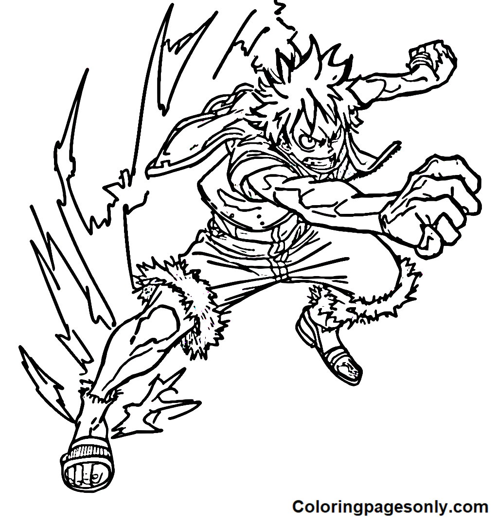 Luffy Fighting Coloring Pages