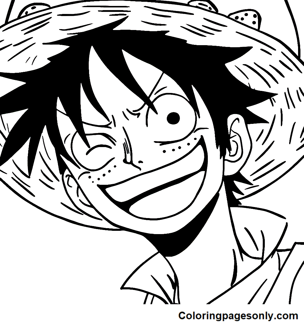Luffy Laughing Image Coloring Pages