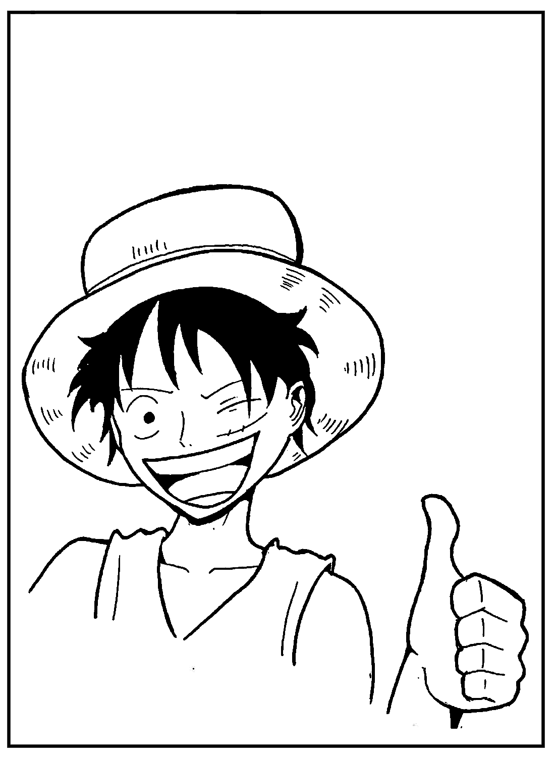 Luffy Laughing Coloring Pages