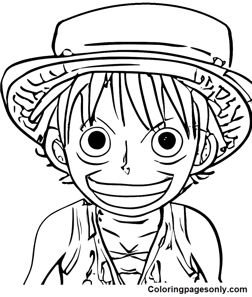 Luffy Smiling Image Coloring Pages