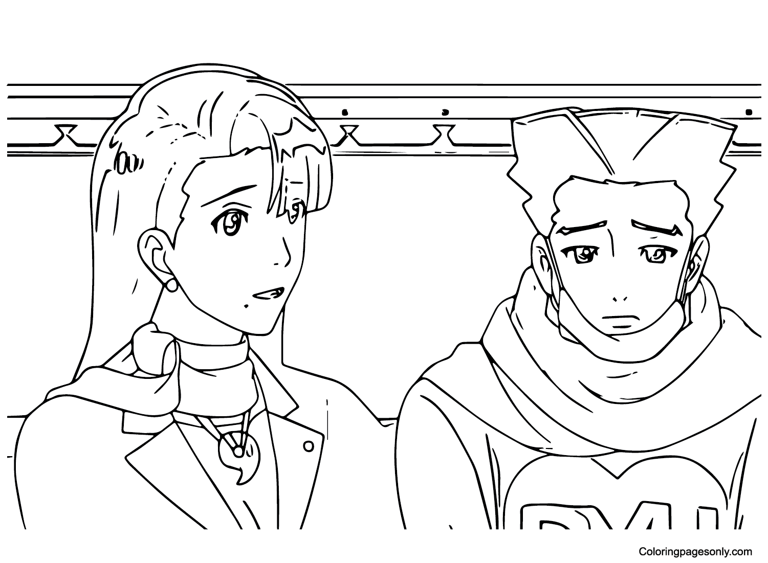 Ace Attorney Anime Coloring Page