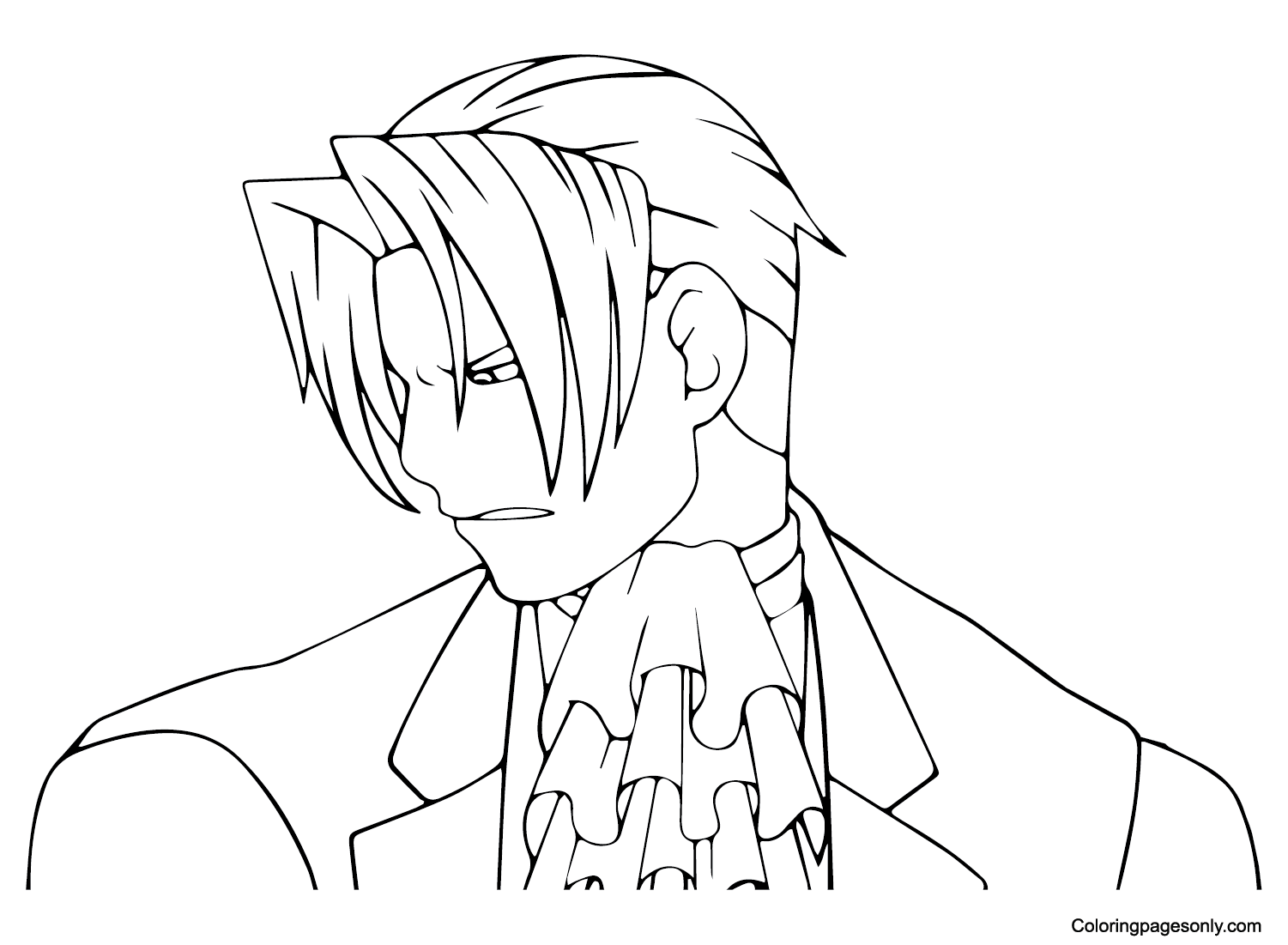 Ace Attorney Miles Edgeworth Coloring Page