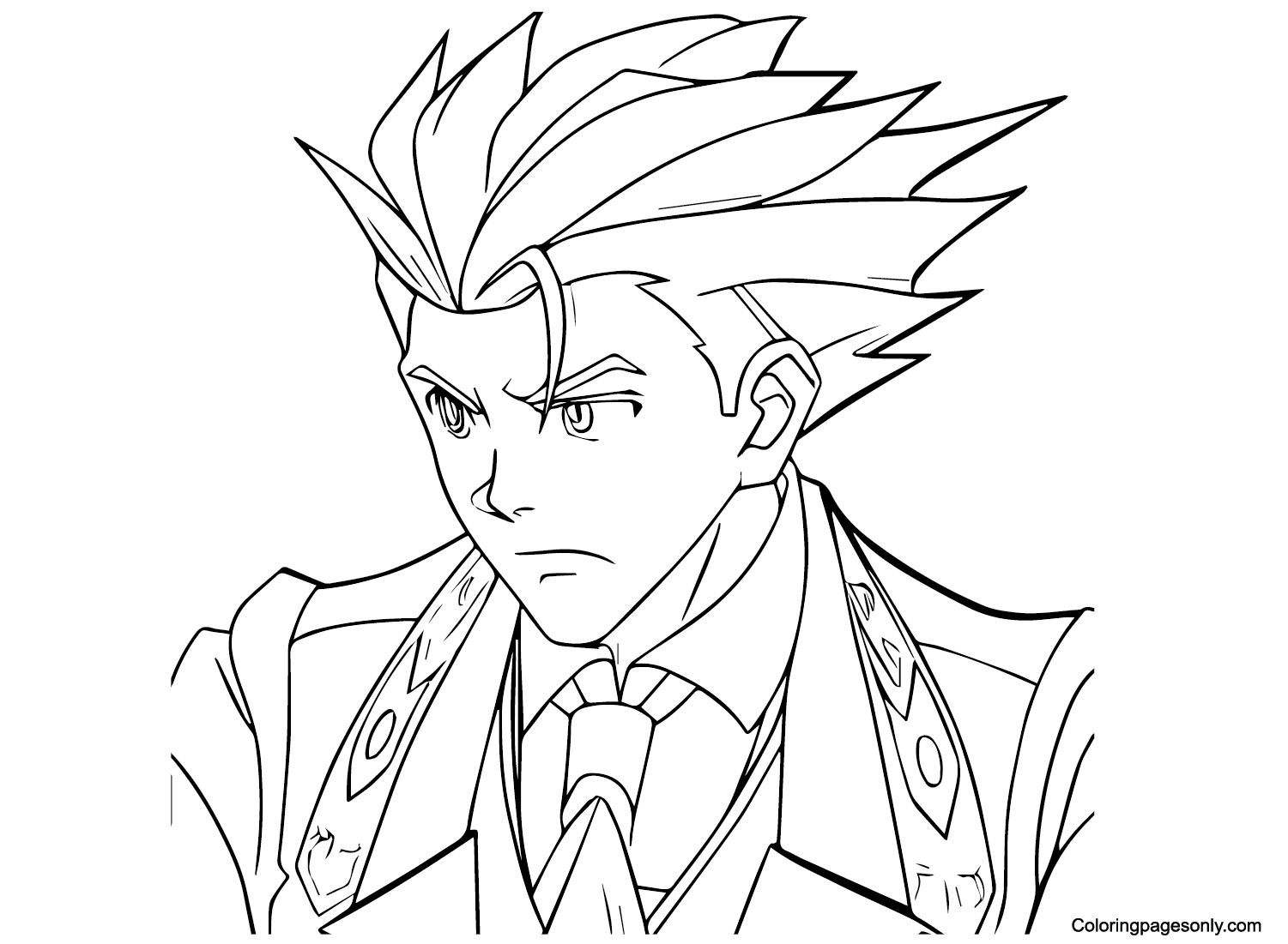 Ace Attorney Phoenix Wright Coloring Page
