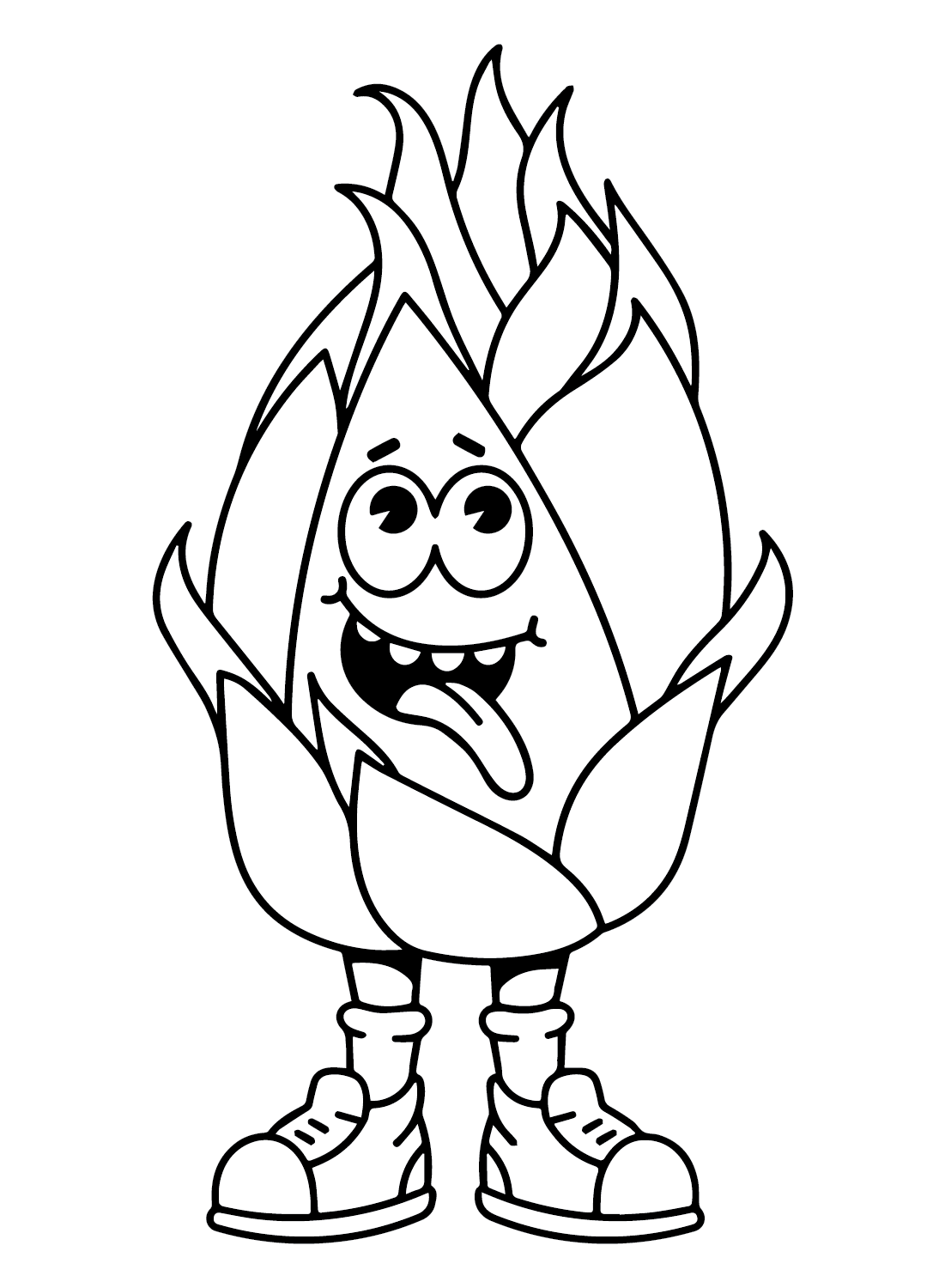 Adorable Dragon Fruit Coloring Page