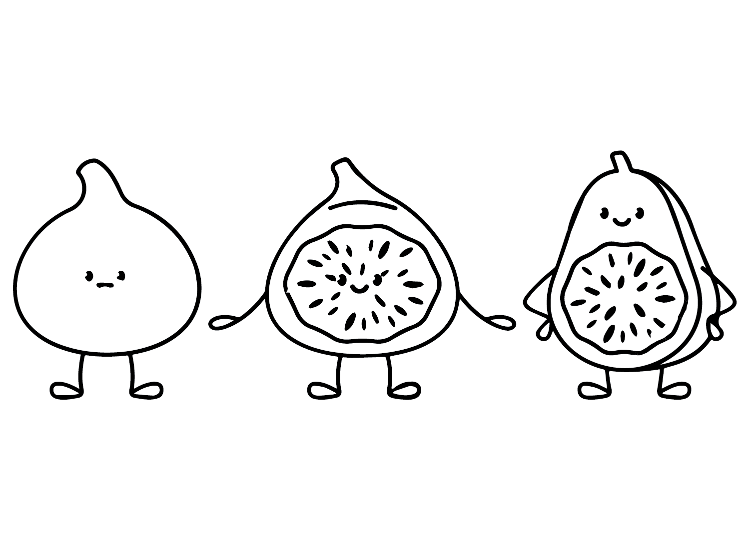 Adorable Figs Coloring Page