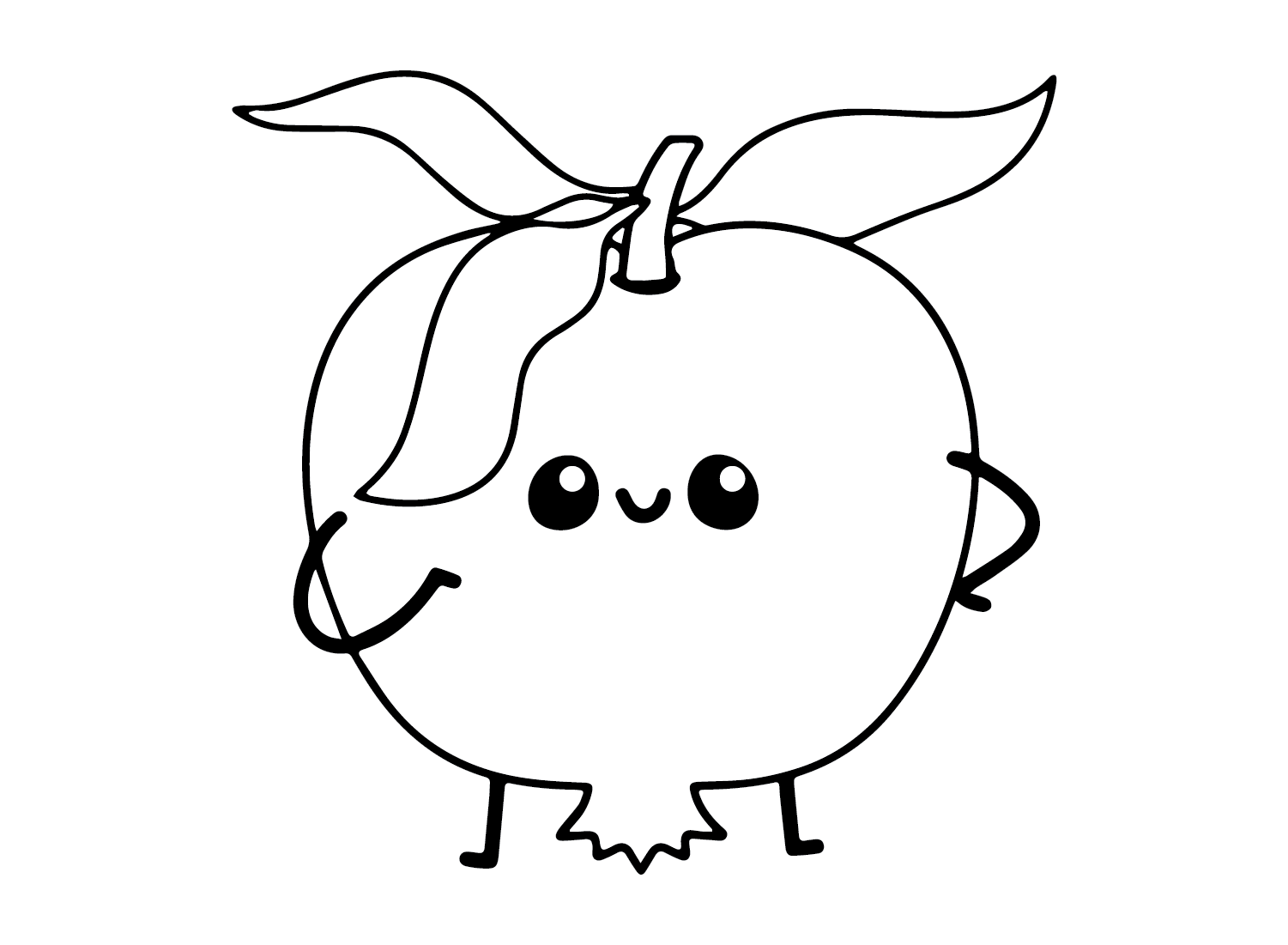 Adorable Pomegranate Coloring Page