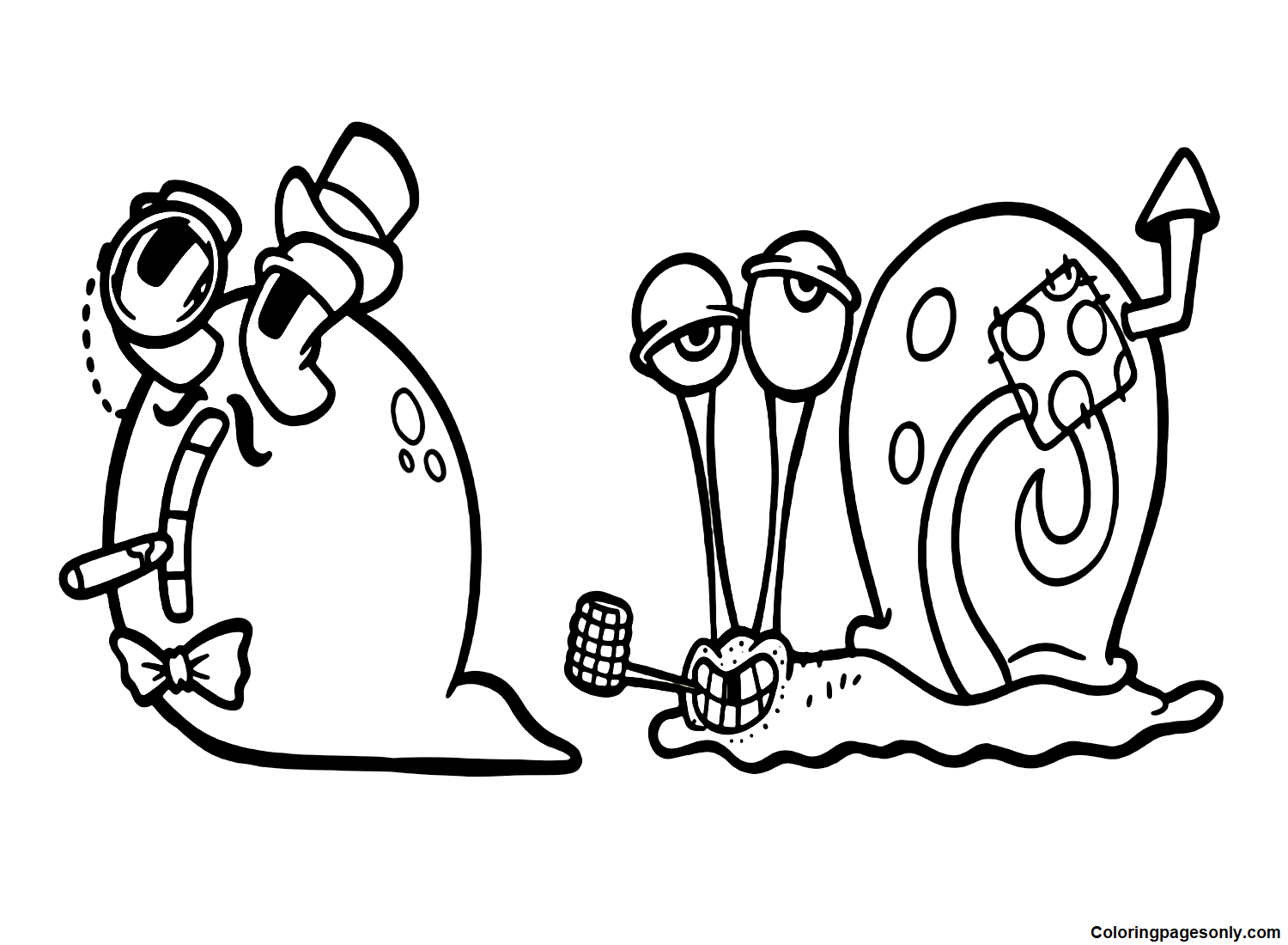 Alphabet Lore Letter Q and Gary Coloring Page