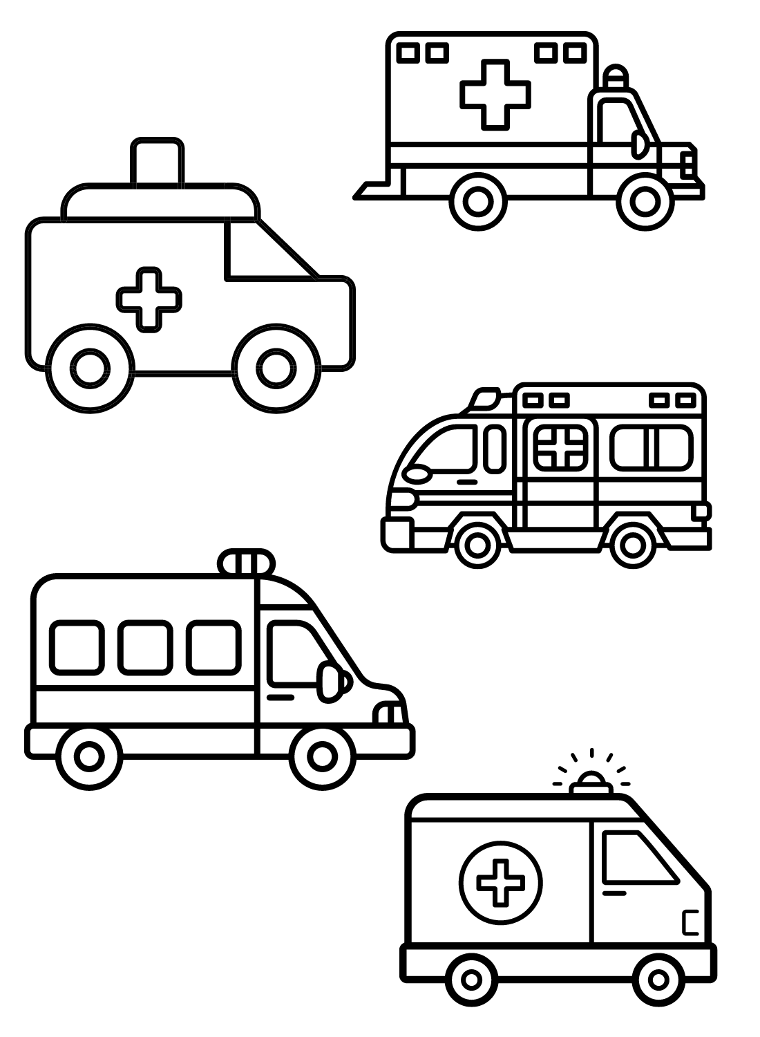 Ambulance to Print Coloring Page