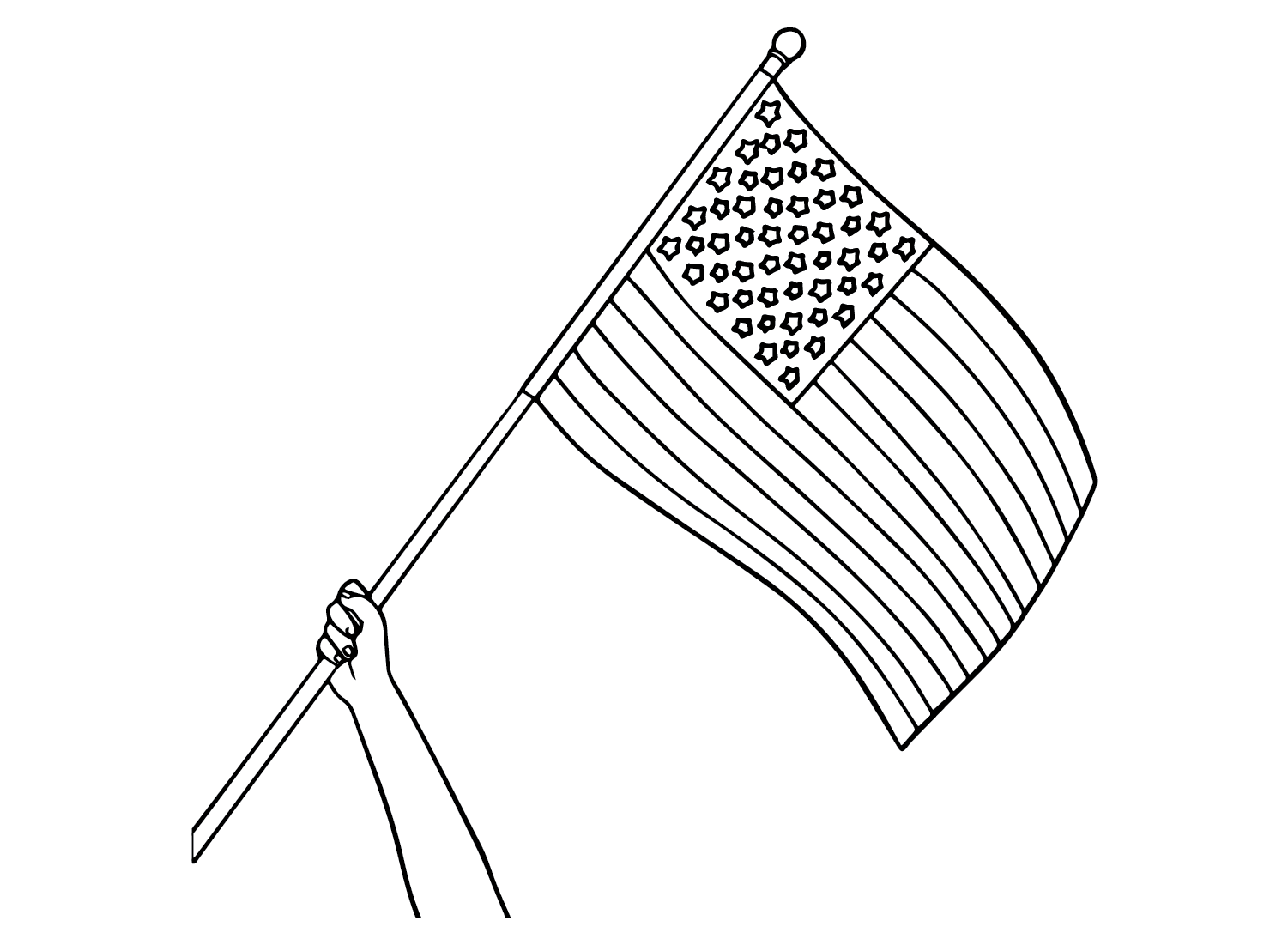 Amerikaanse vlag tekening kleurplaat