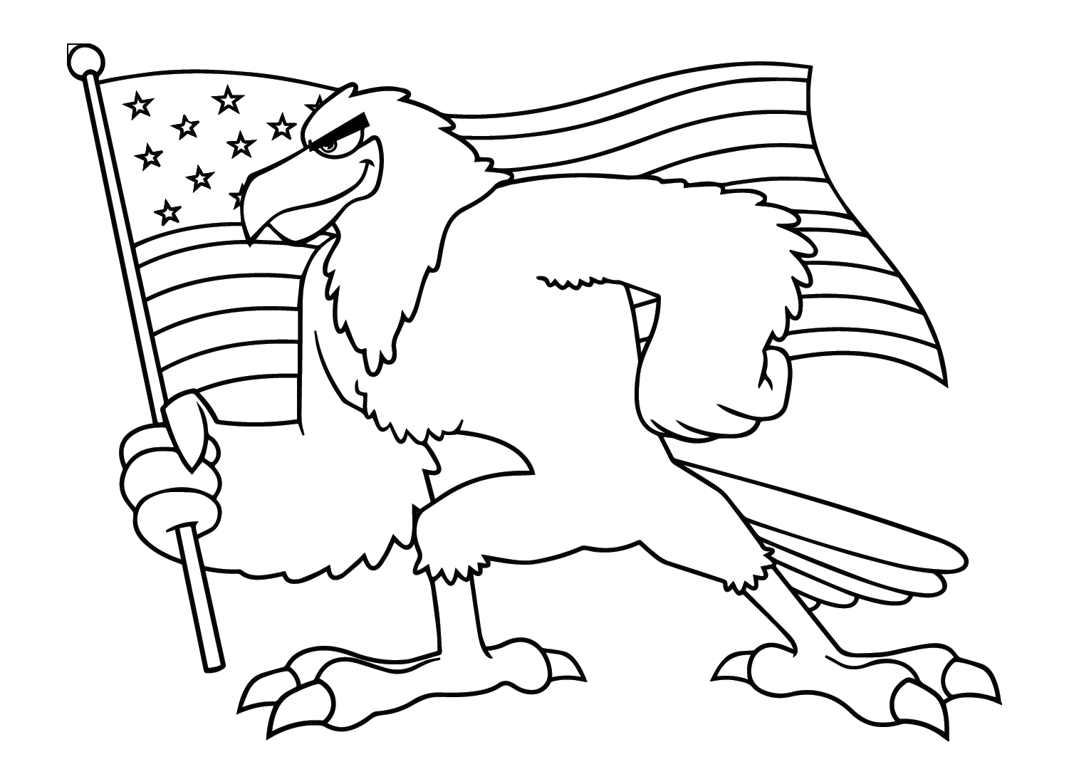 American Flag Printable Coloring Page