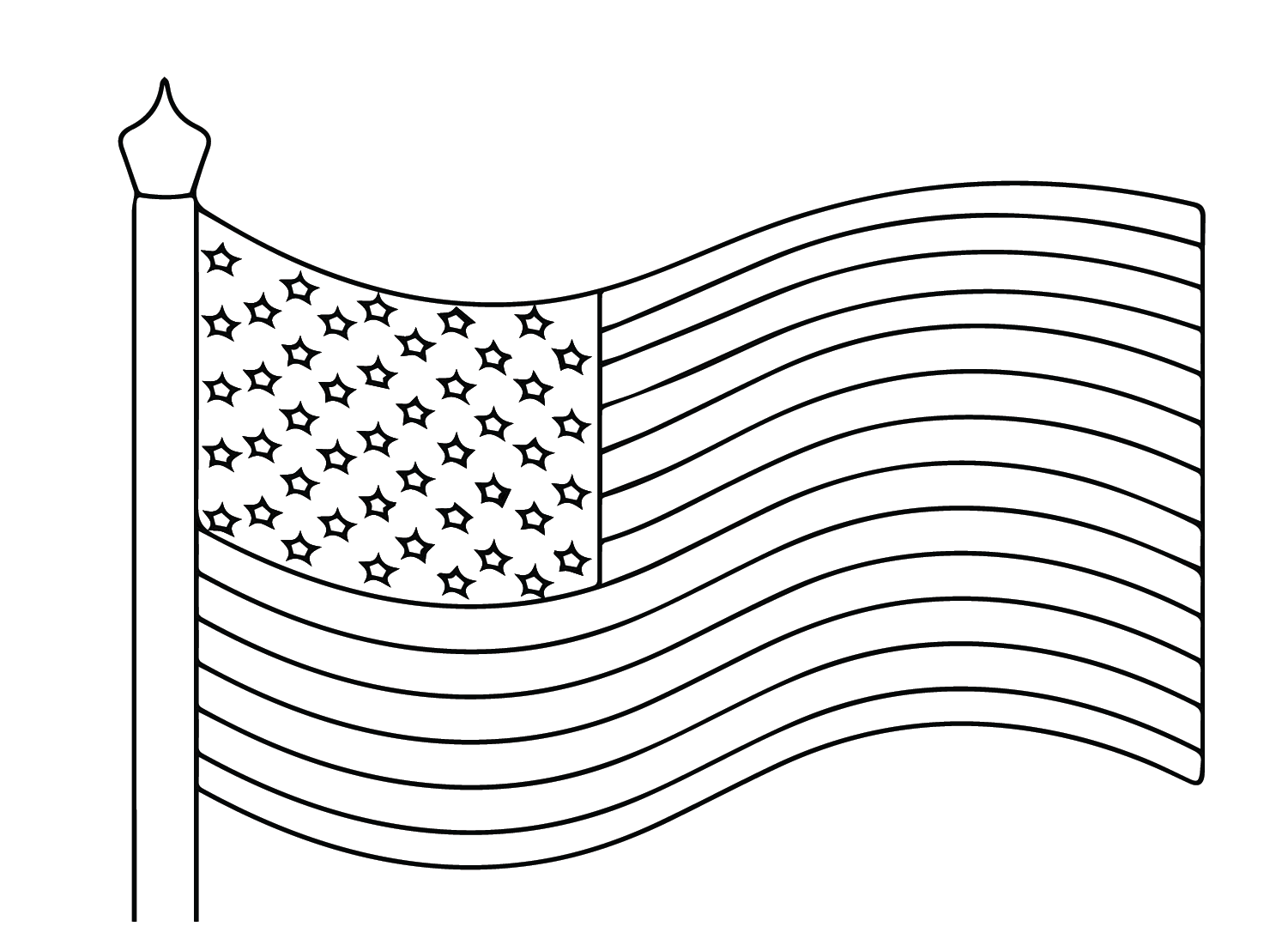 Amerikaanse Vlaggen Kleurplaat