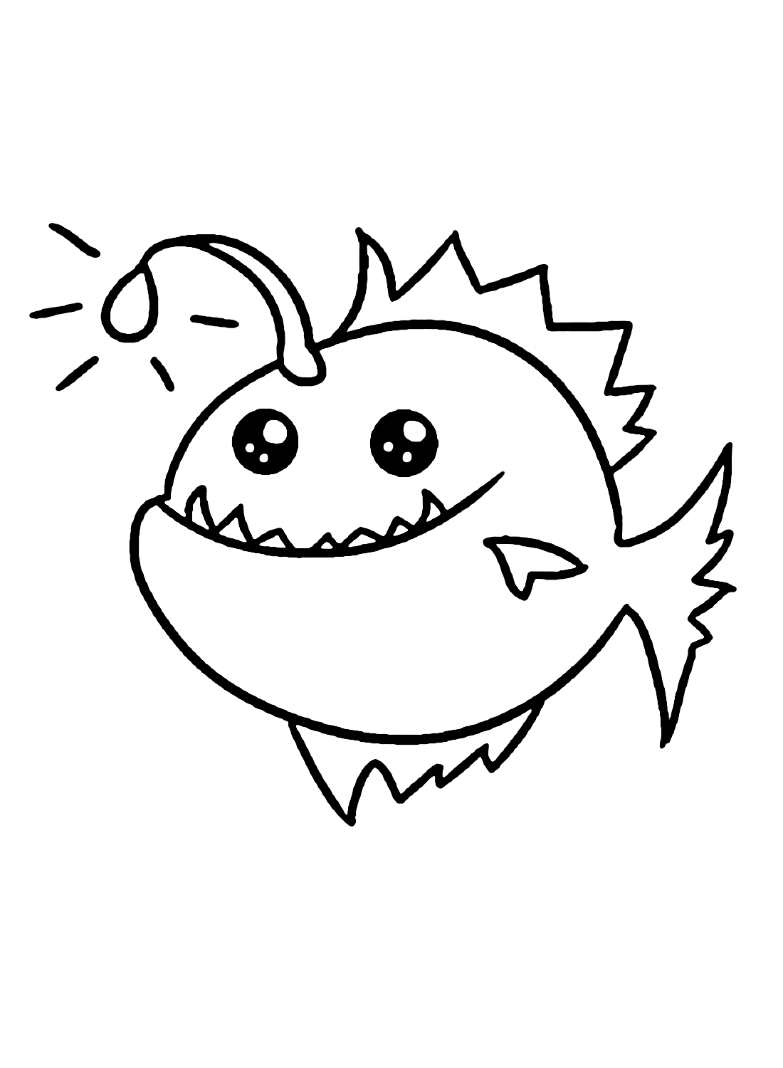 Anglerfisch-Cartoon von Anglerfish