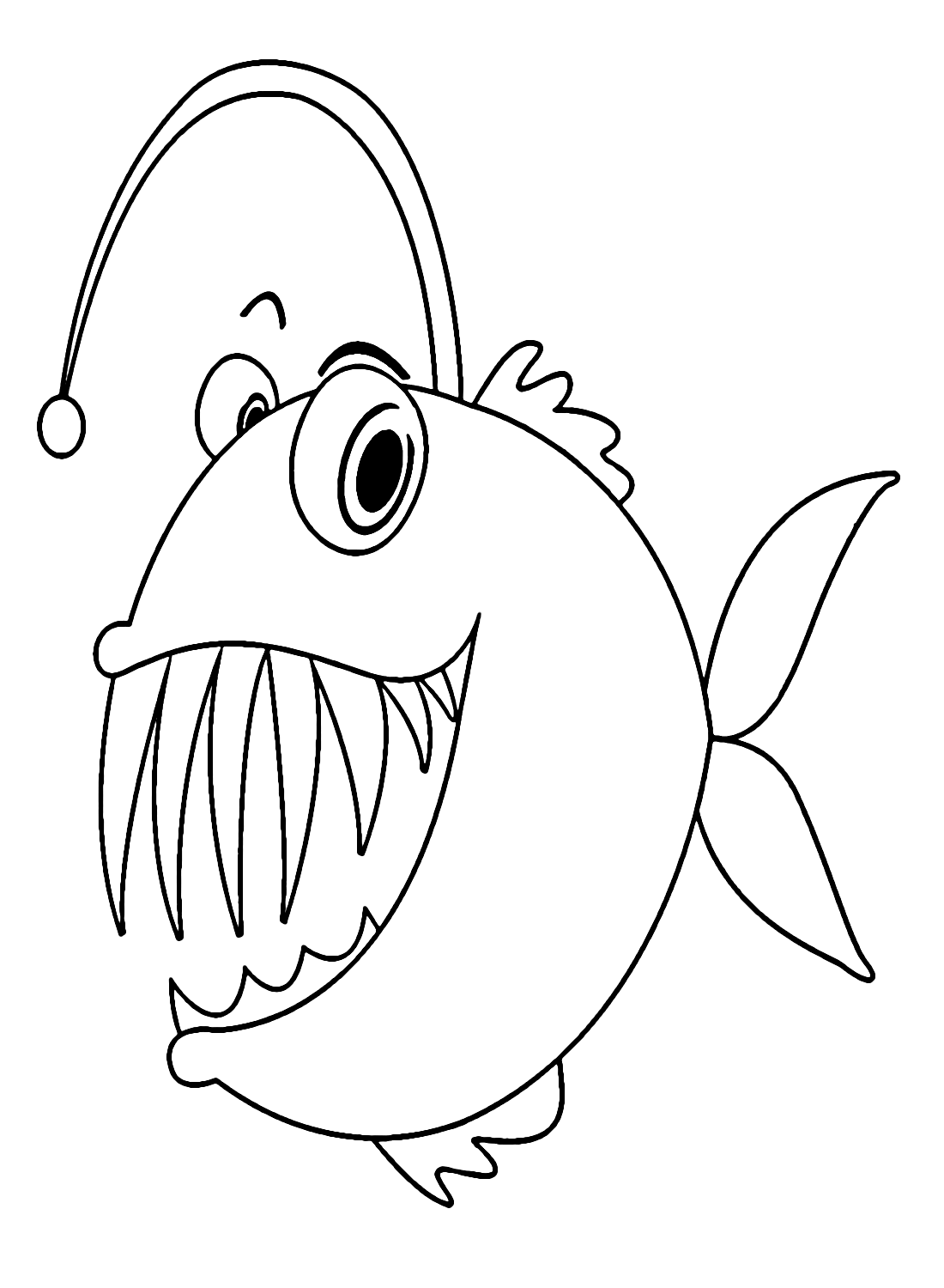 Dessin animé de poisson baudroie de baudroie