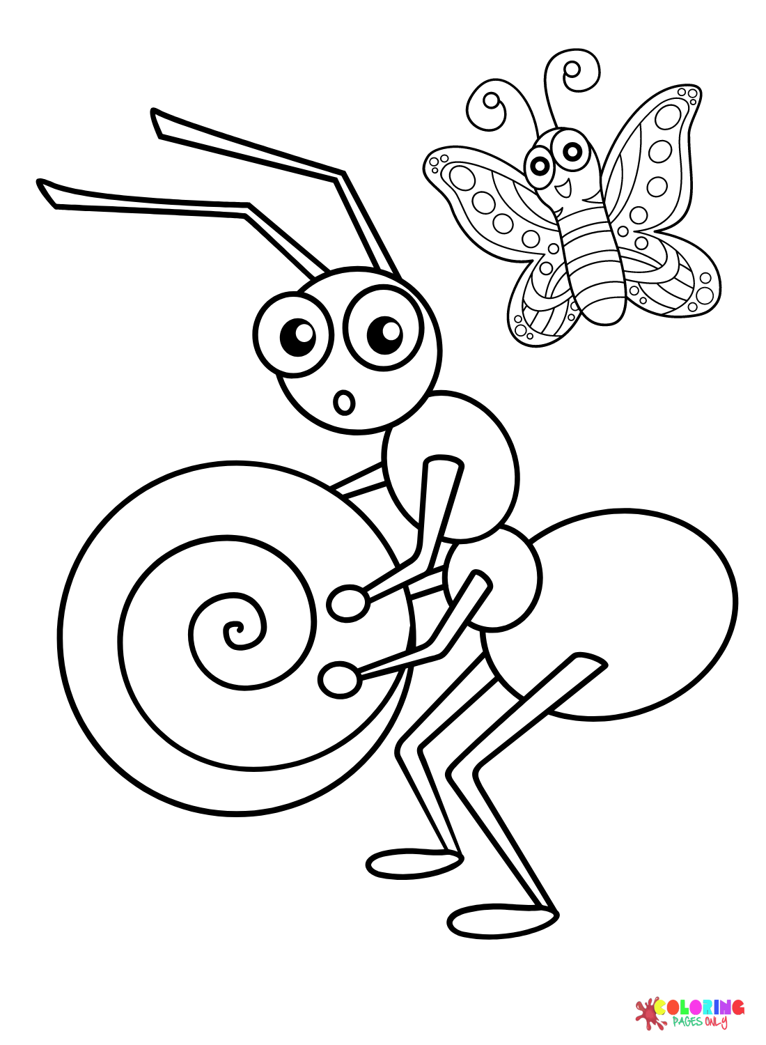 Ant Holding Candy Coloring Page