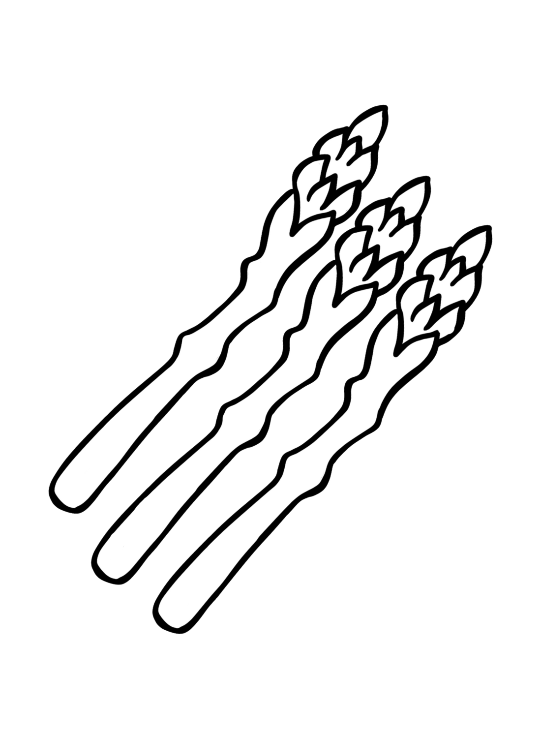 Asparagus Simple Coloring Page