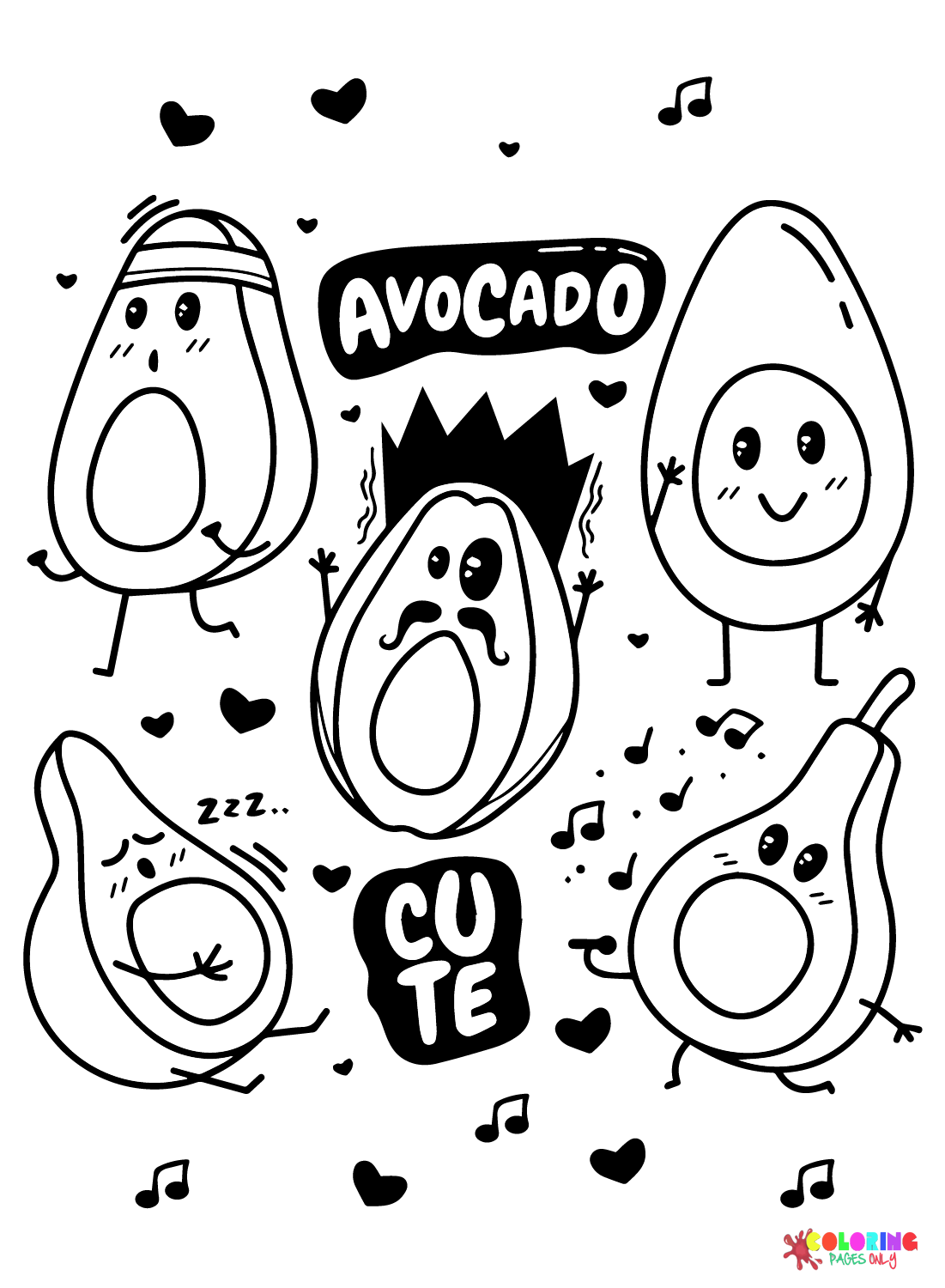Dibujos animados de aguacate de Avocado