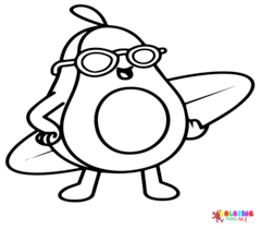 Avocado Coloring Pages