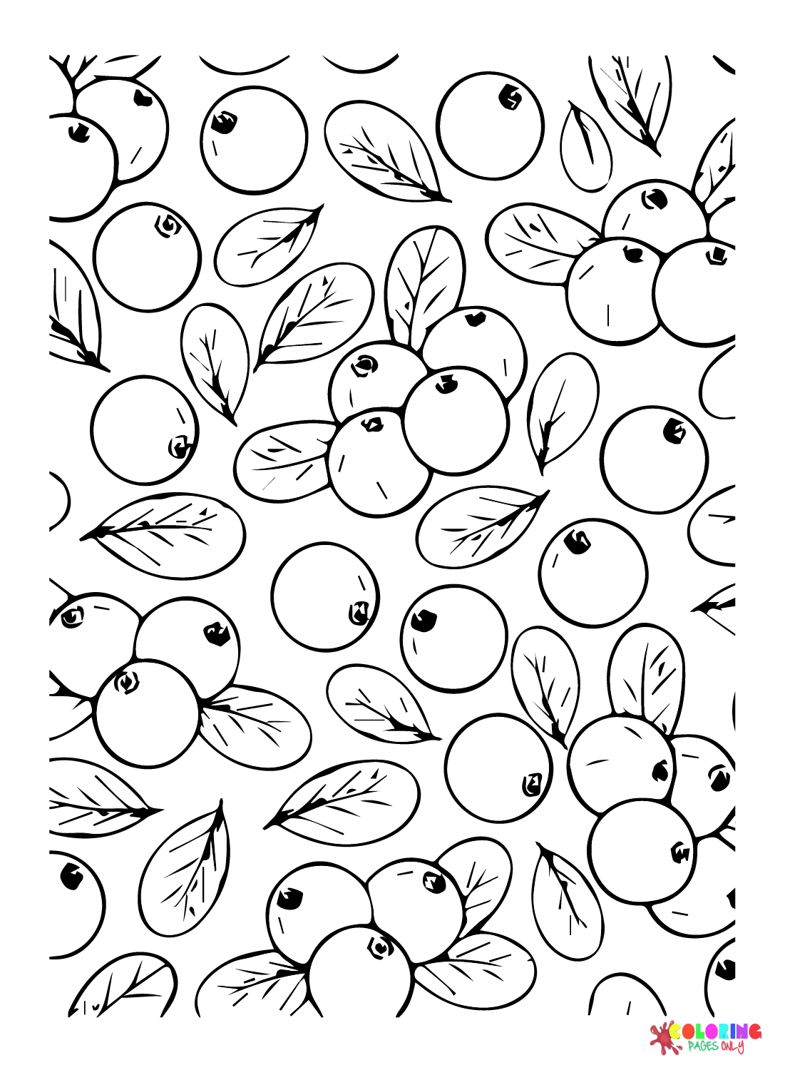 Background Blueberry Coloring Page