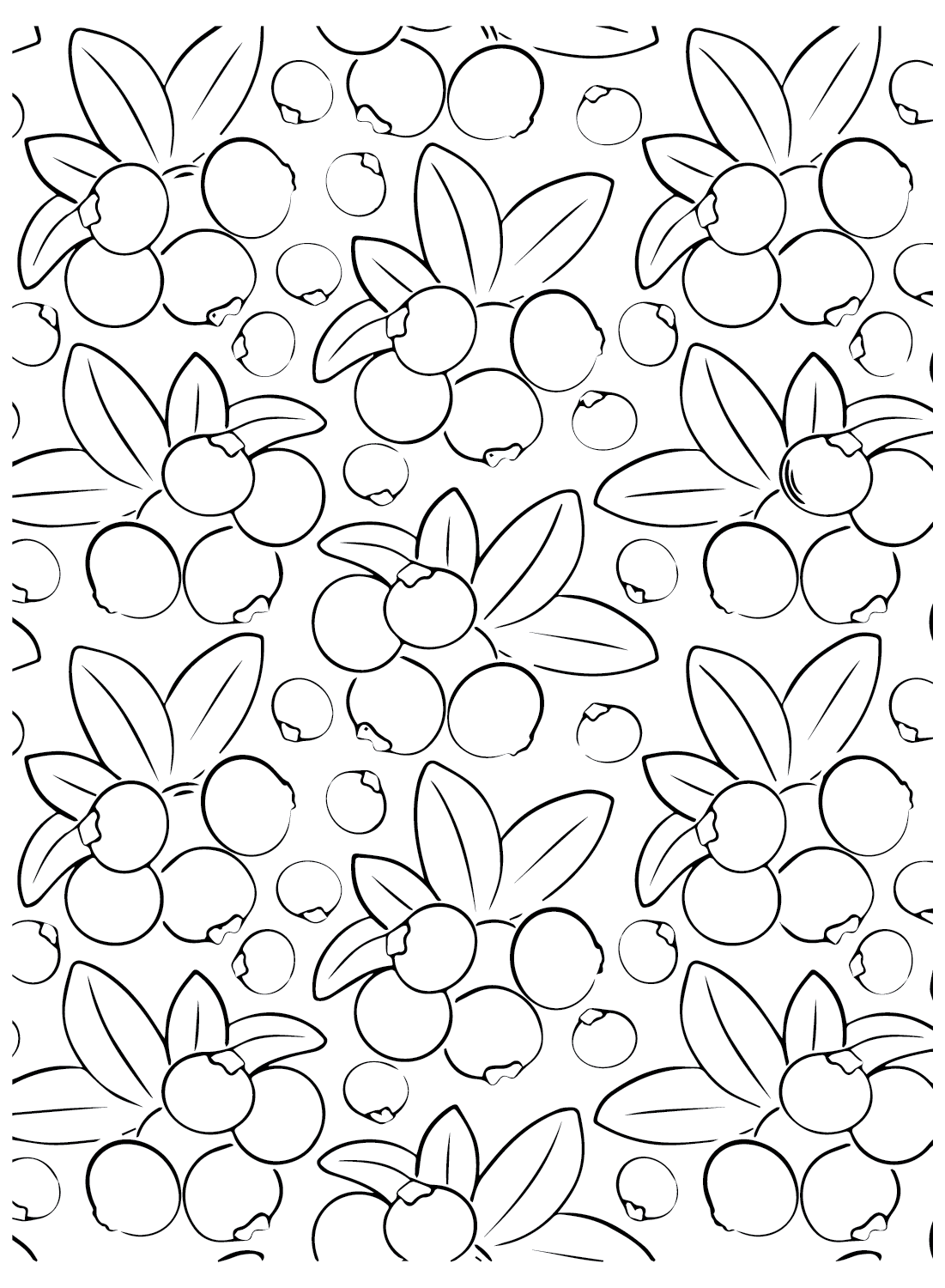 Background Cranberry Coloring Page