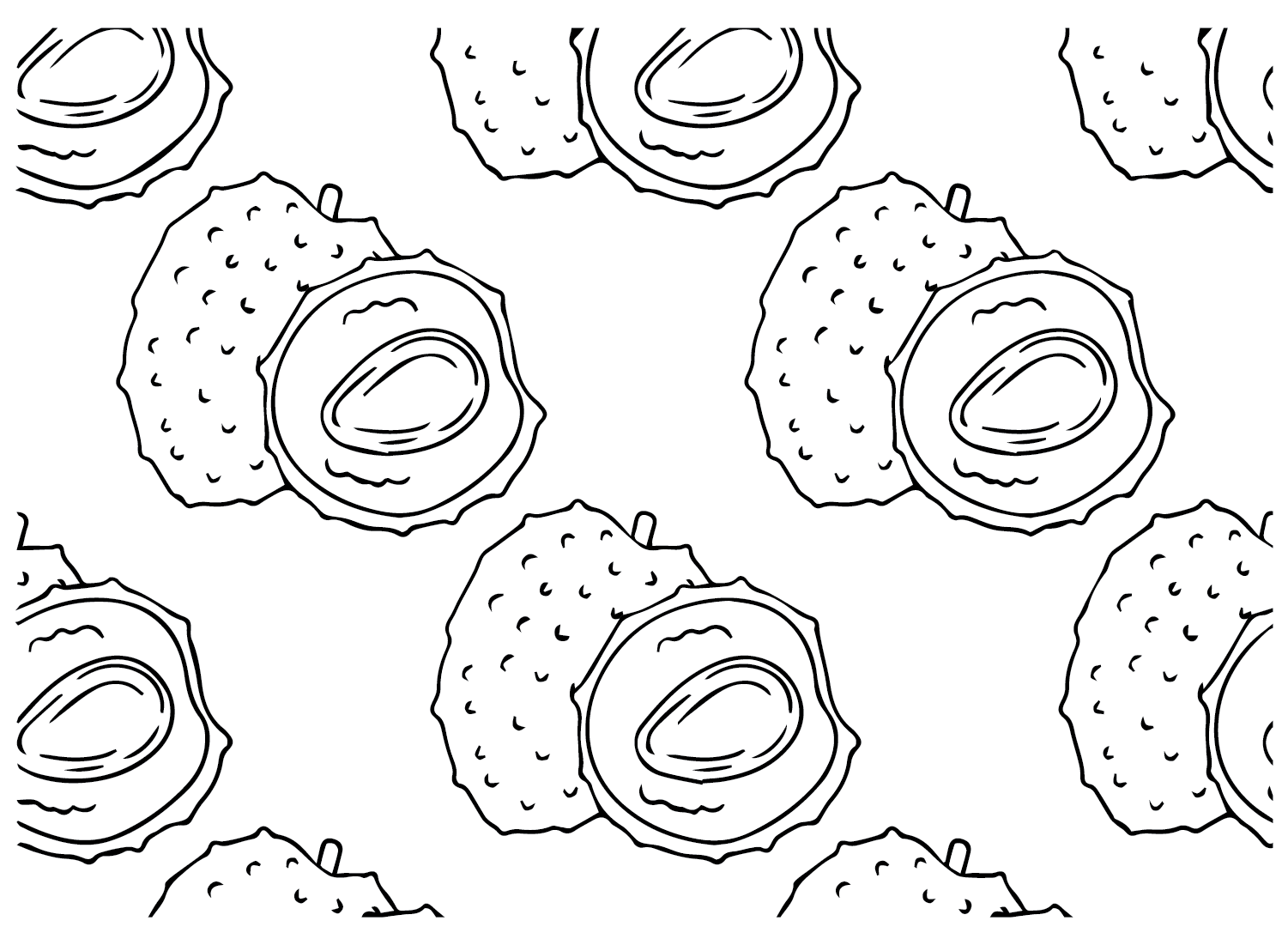Background Lychee Coloring Page