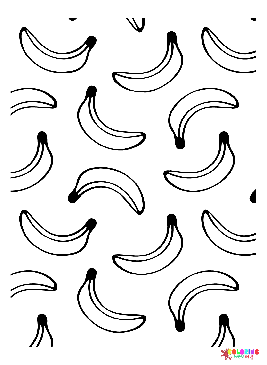 Banana Pattern Coloring Page