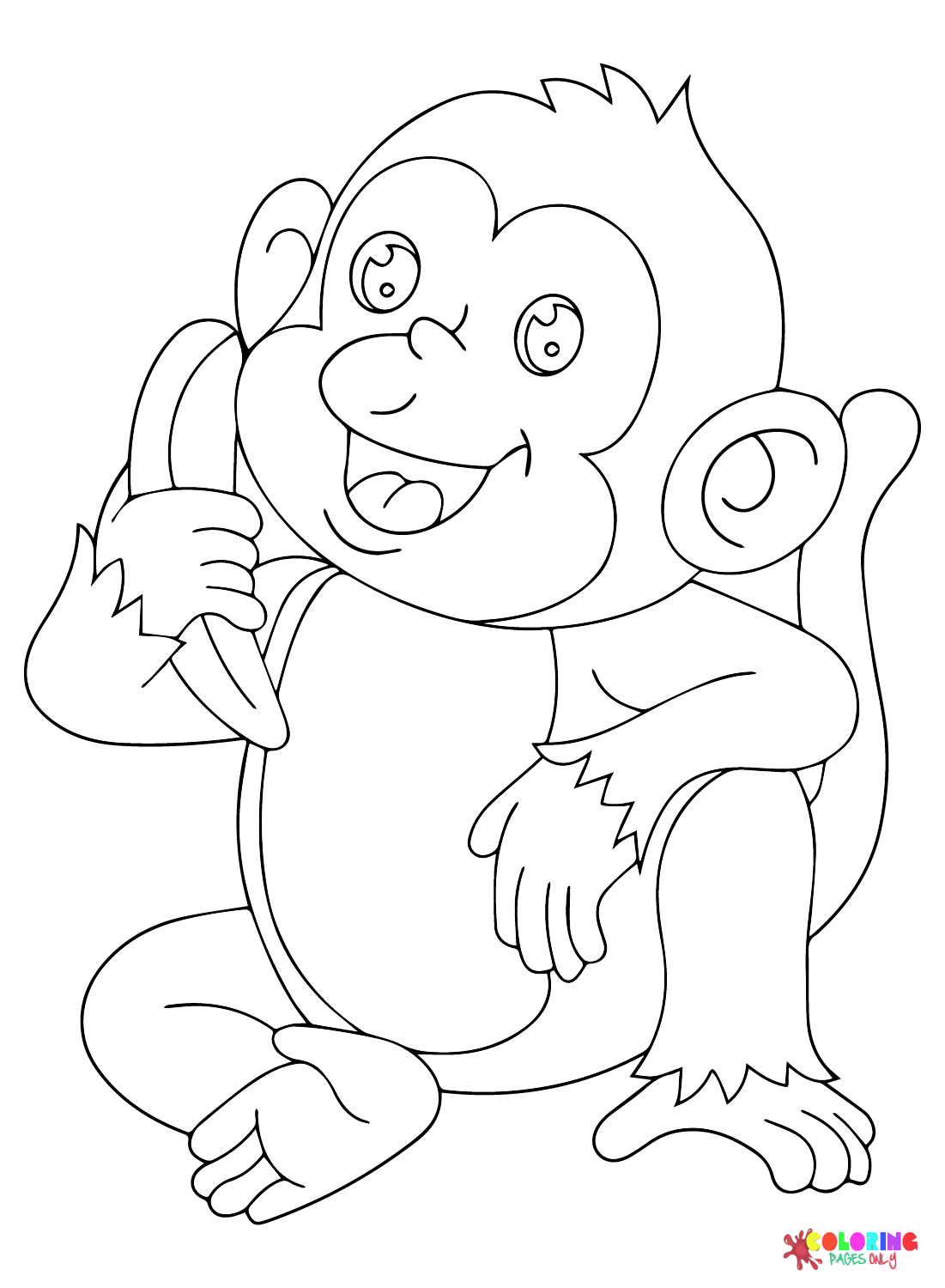 الموز والقرد السعيد من الموز