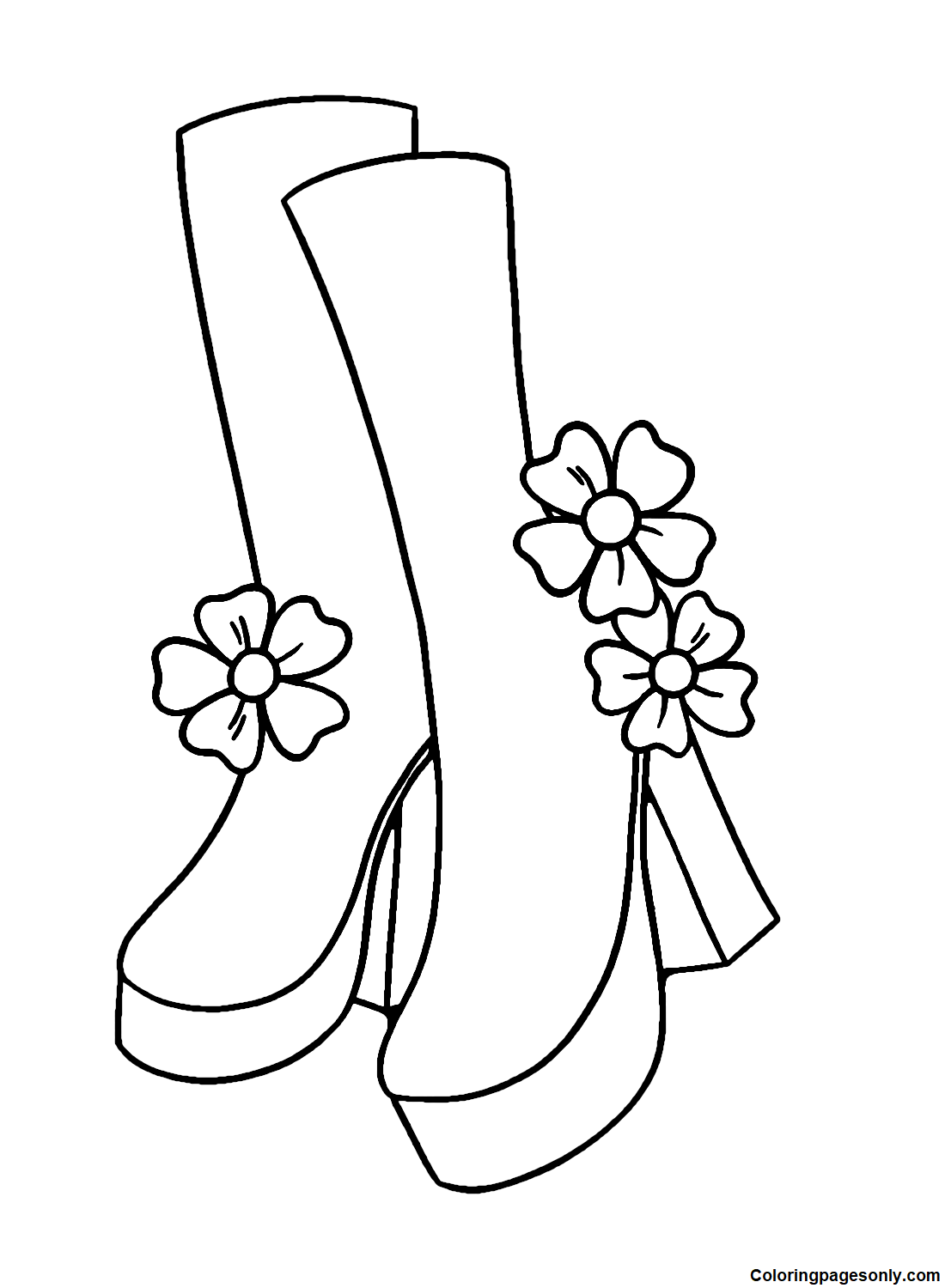 Beautiful Boots Coloring Page