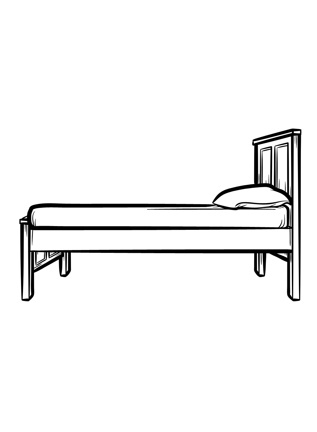 صفحة تلوين رسم السرير