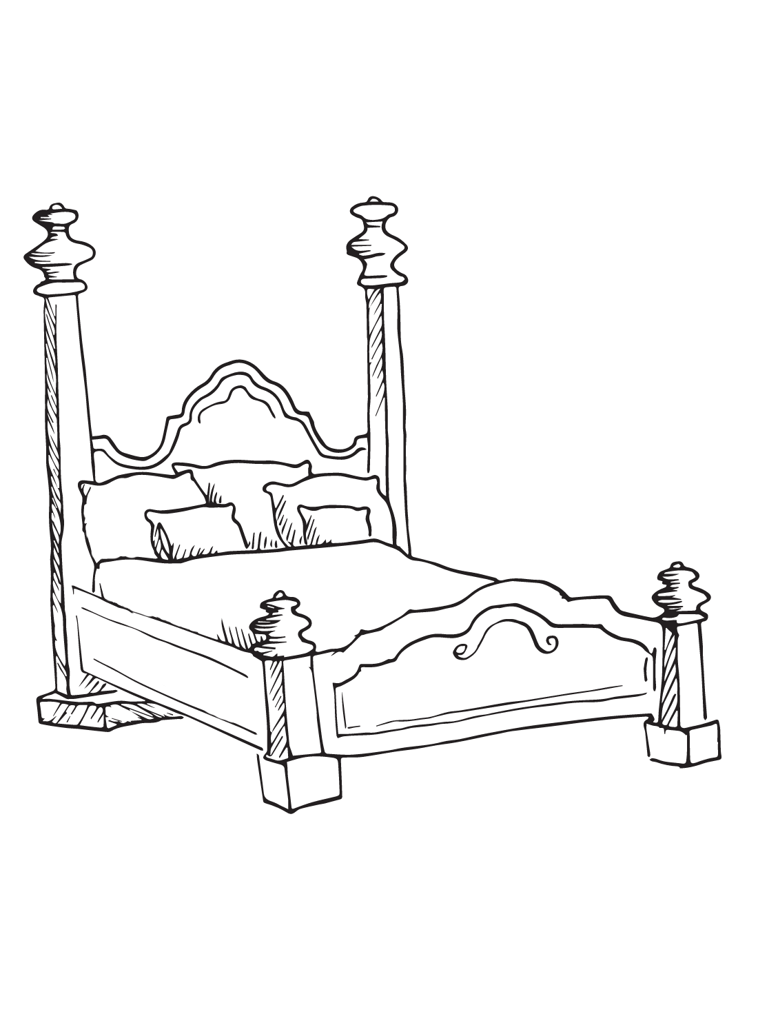 Bett vom Bett aus ausdruckbar