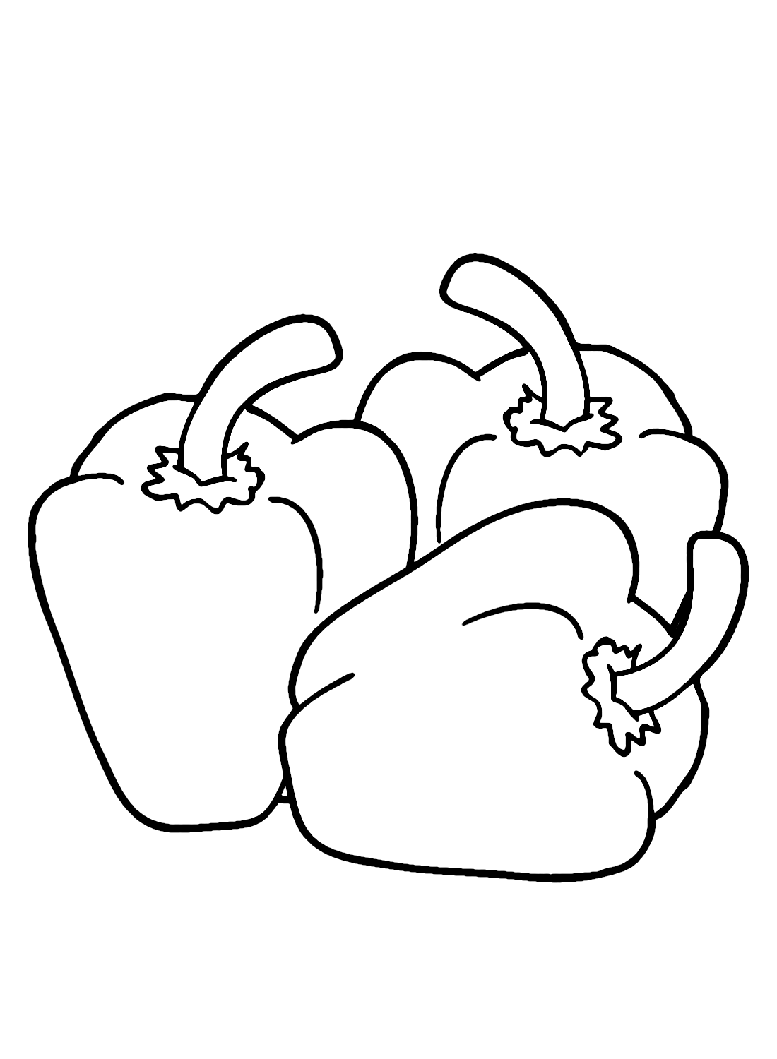 Bell Pepper Colors Coloring Page