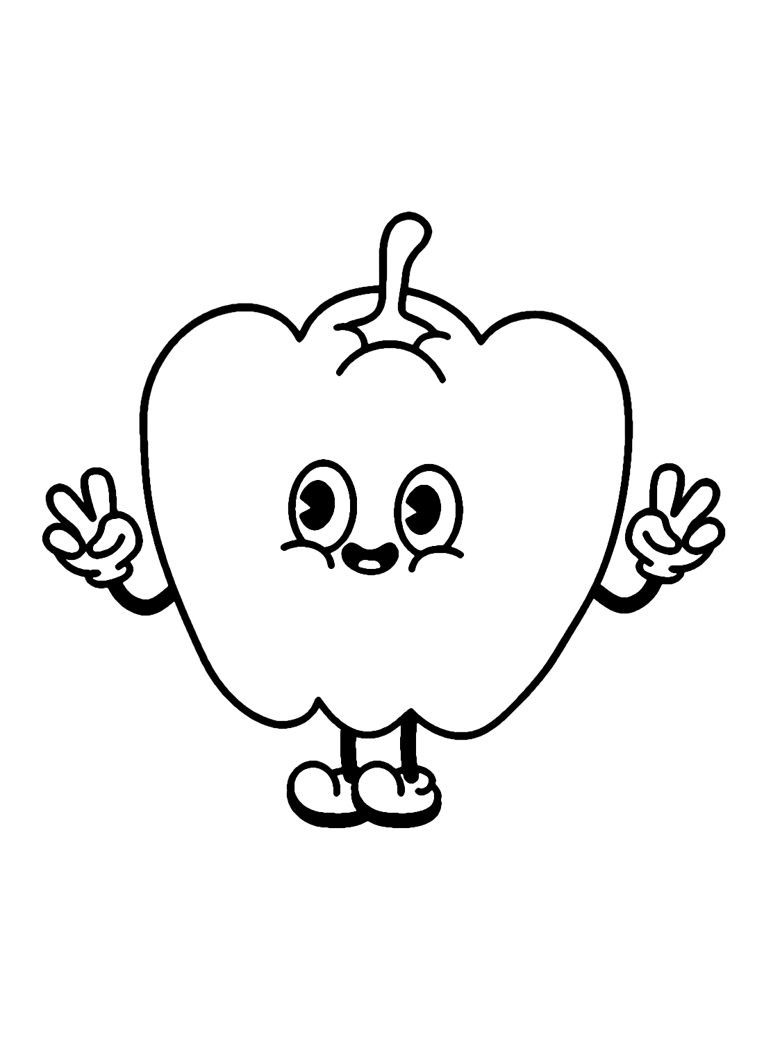 Bell Pepper for Kids Coloring Page