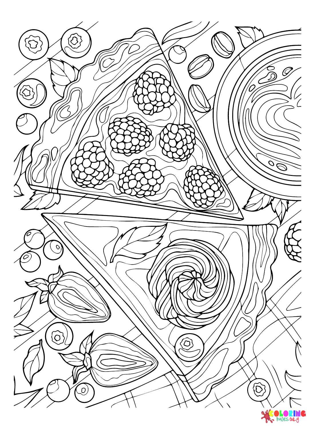Berry Cake Coloring Page