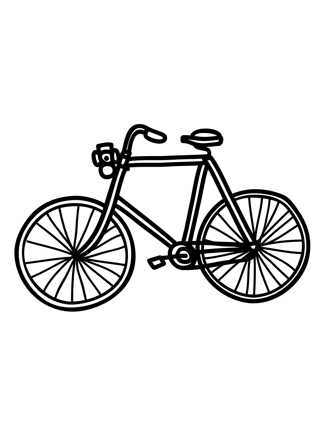 Bicycle Free Coloring Page