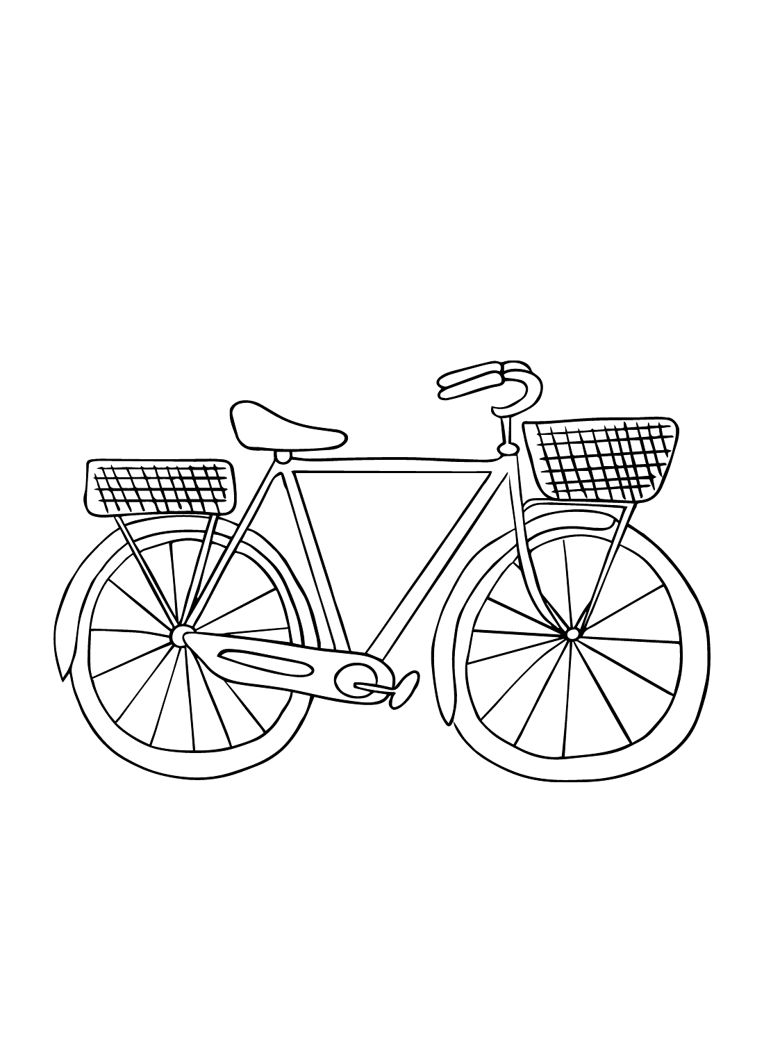 Bicycle Simple Coloring Page