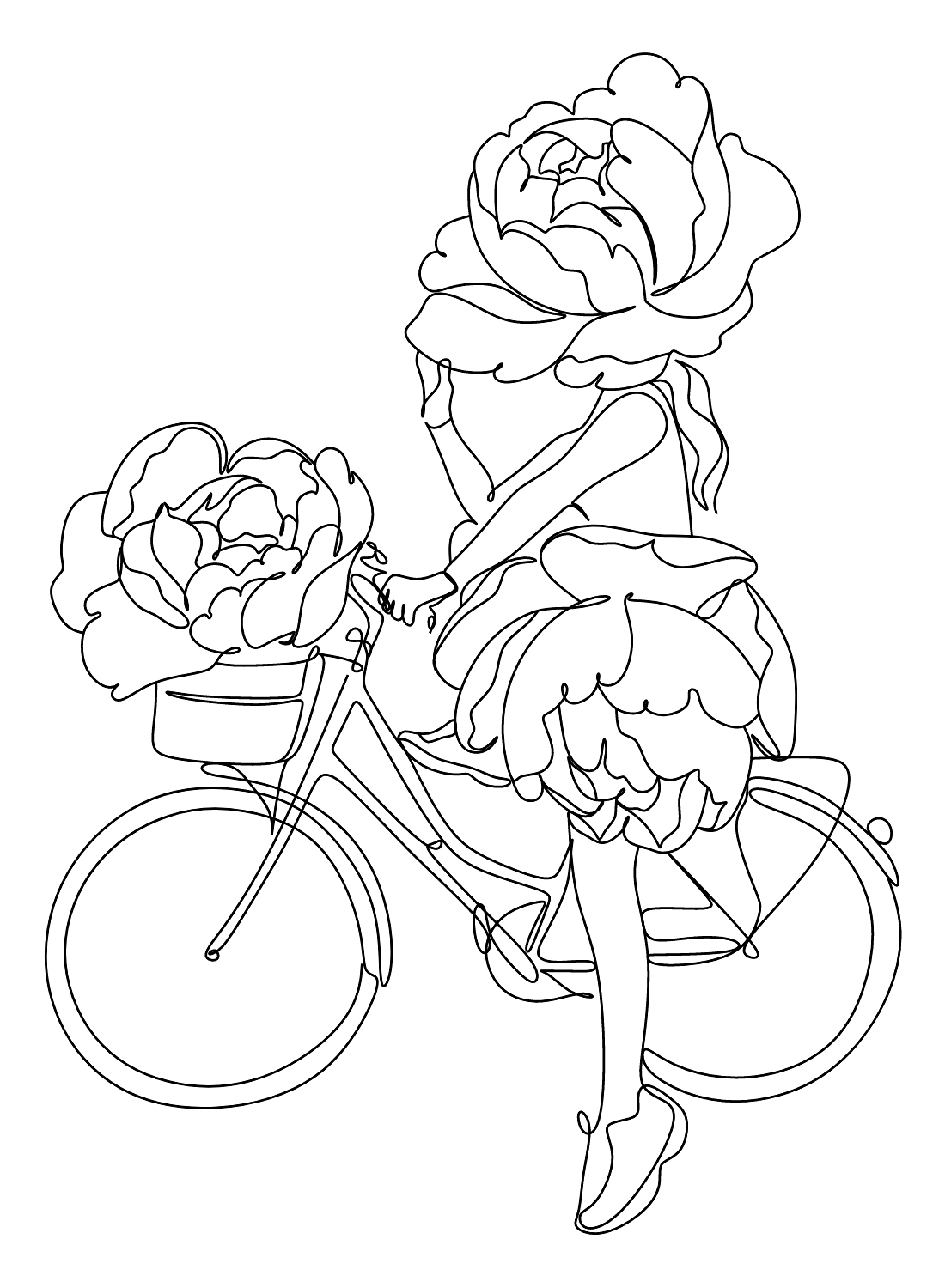 Bicicleta e flores de bicicleta