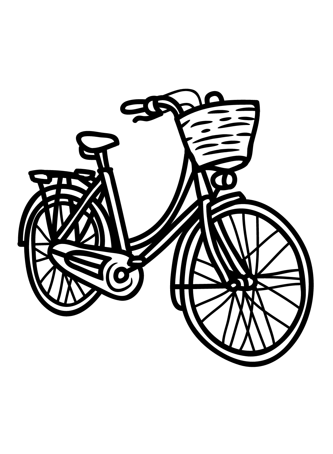 Bicycle for Girl Coloring Page