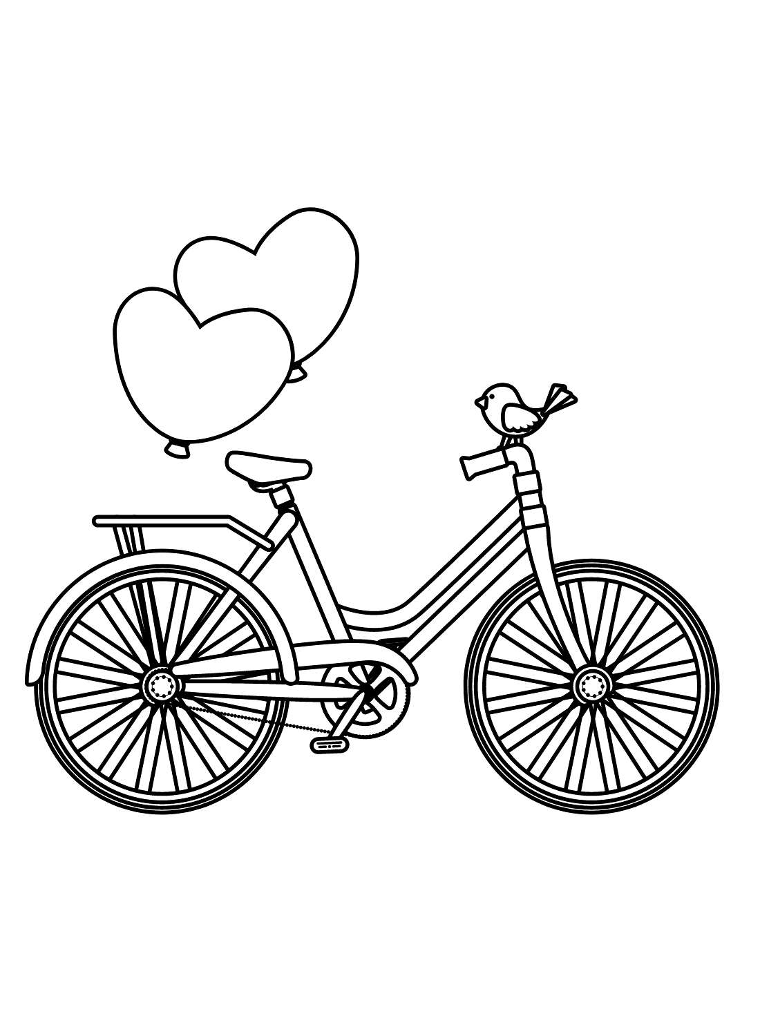 Bicicleta com balões de coração from Bicicleta