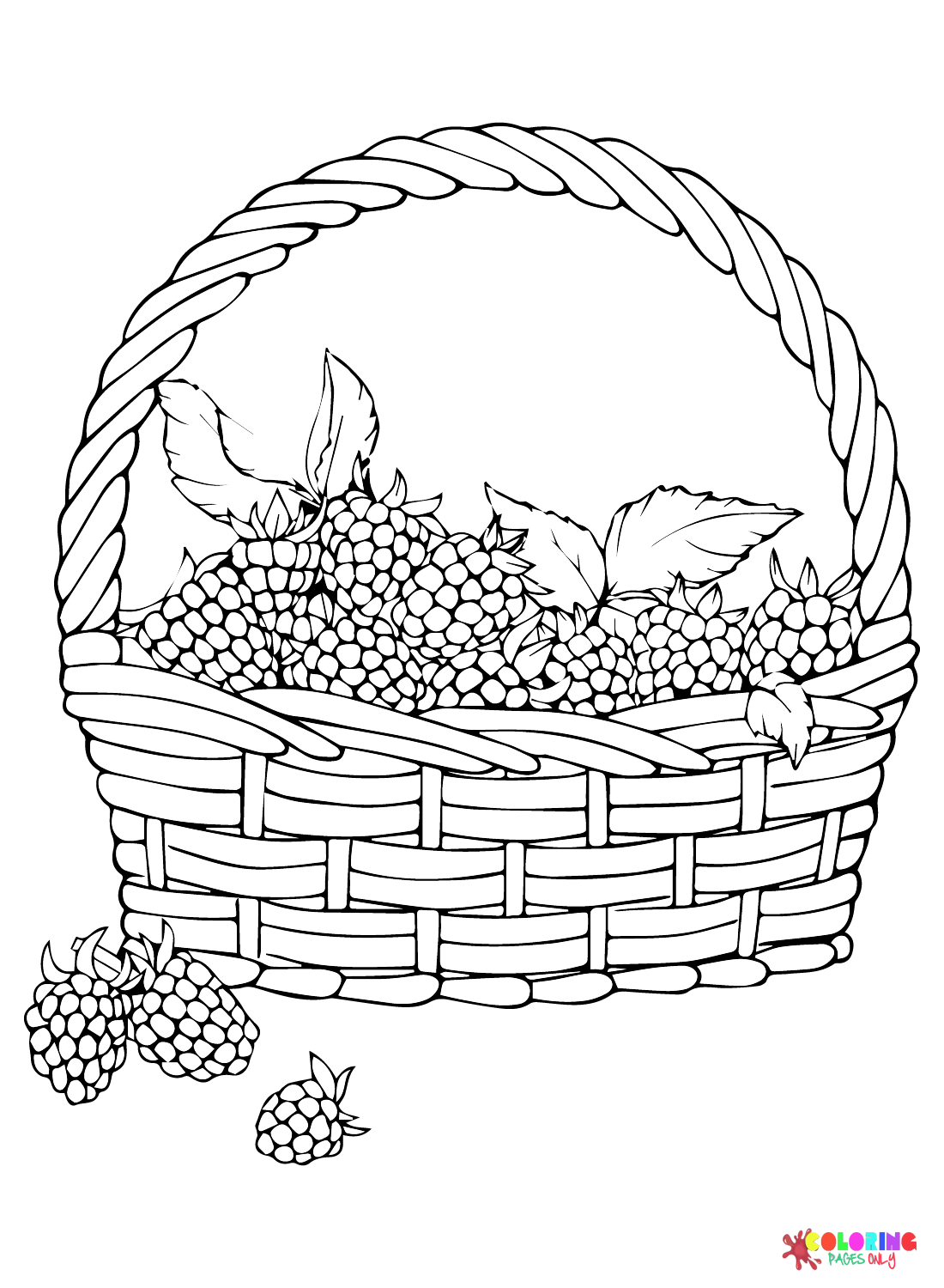 Blackberry Basket Coloring Page