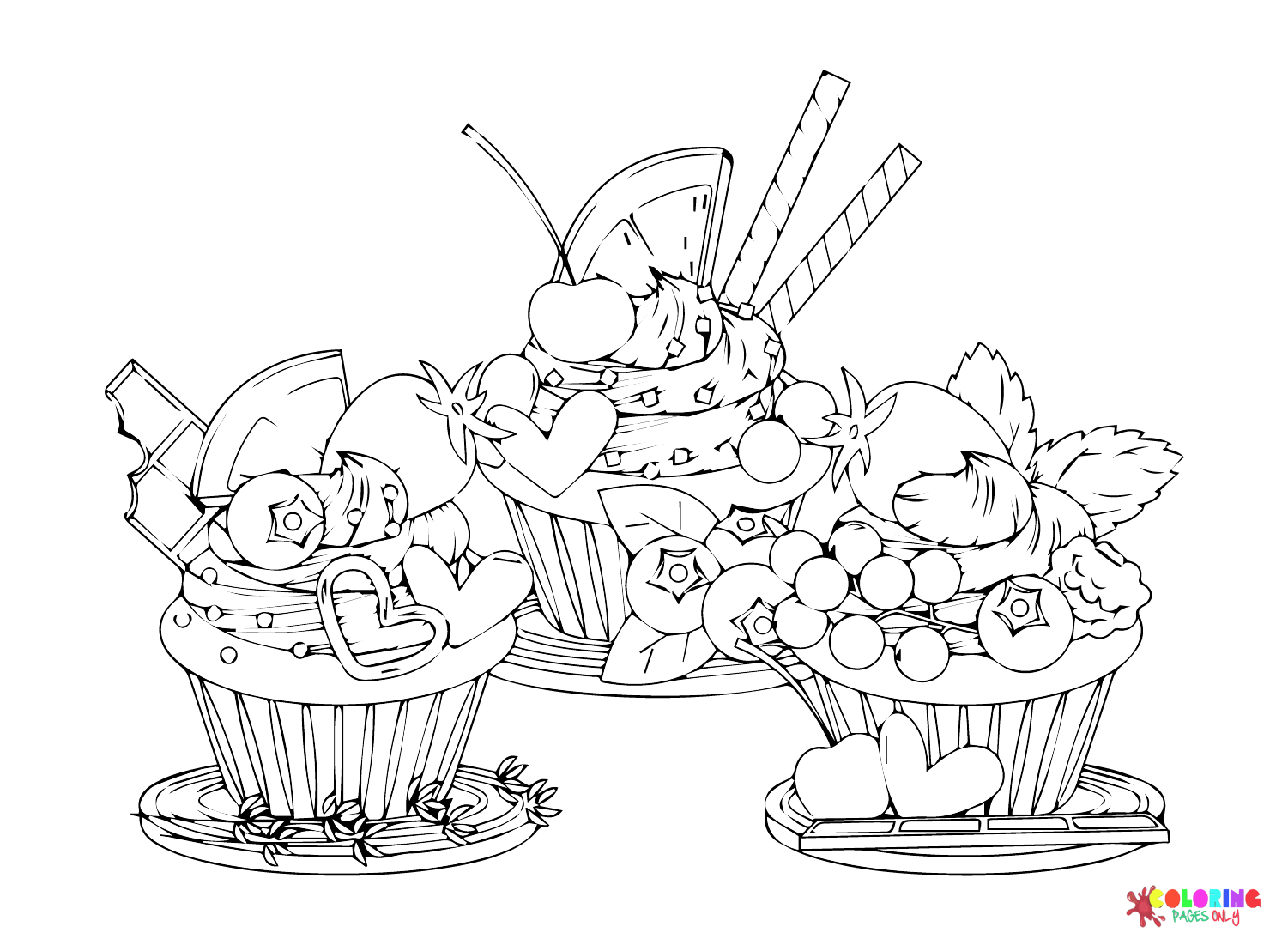 Blueberry Cake Coloring Page