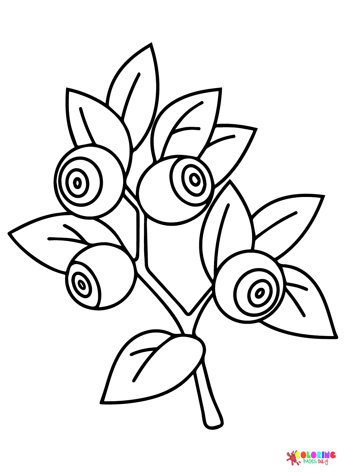 Blueberry Free Coloring Page