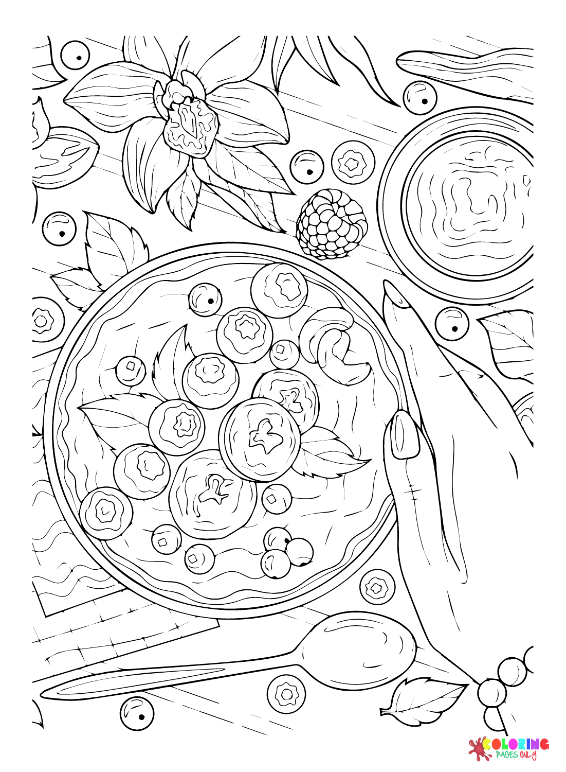 Blueberry Pie Coloring Page