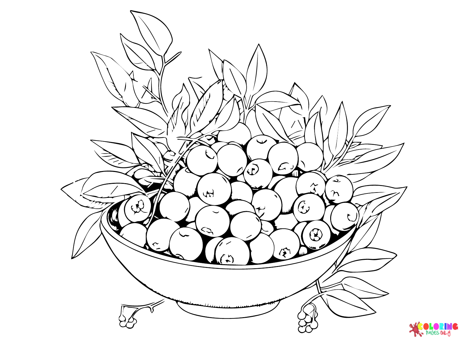 Blueberry Printable Coloring Page