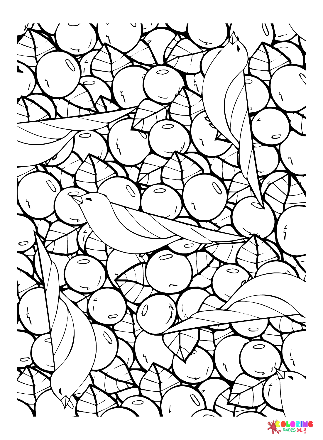 Blueberry Wallpaper Coloring Page