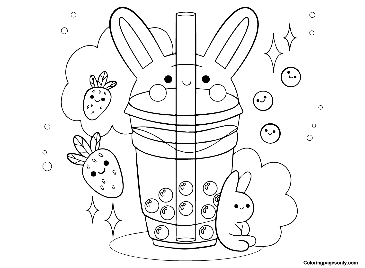 Boba Tea Pictures Coloring Pages