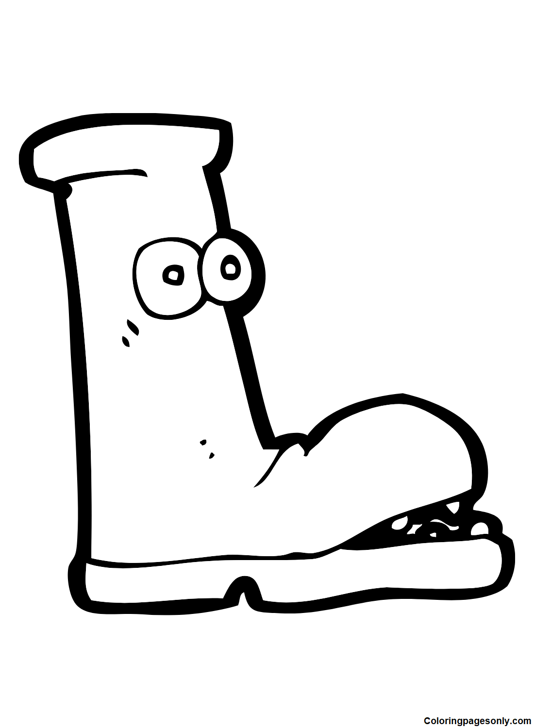 Boots Cartoon Coloring Page