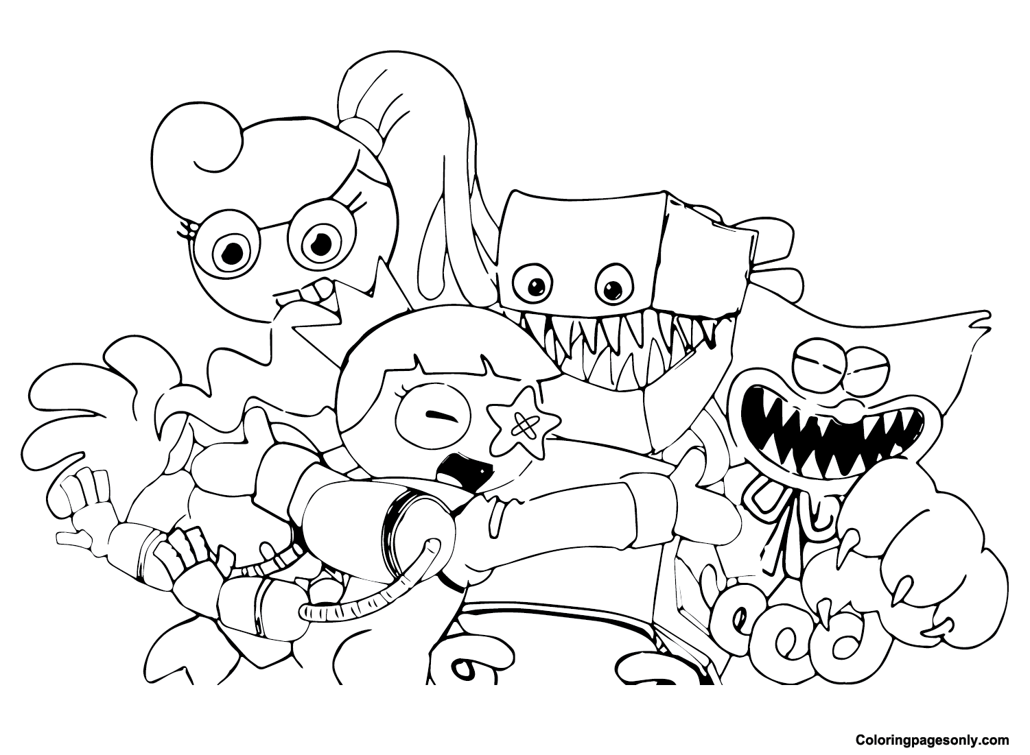 Desenhos de Boxy Boo de Poppy Playtime para Colorir e Imprimir