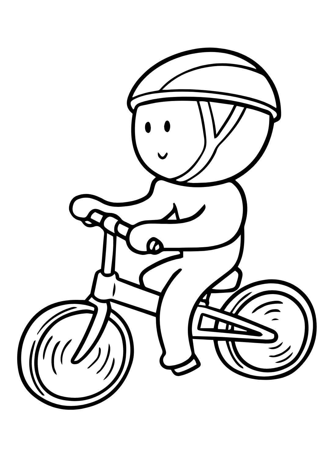 Boy Riding Bicycle Coloring Page