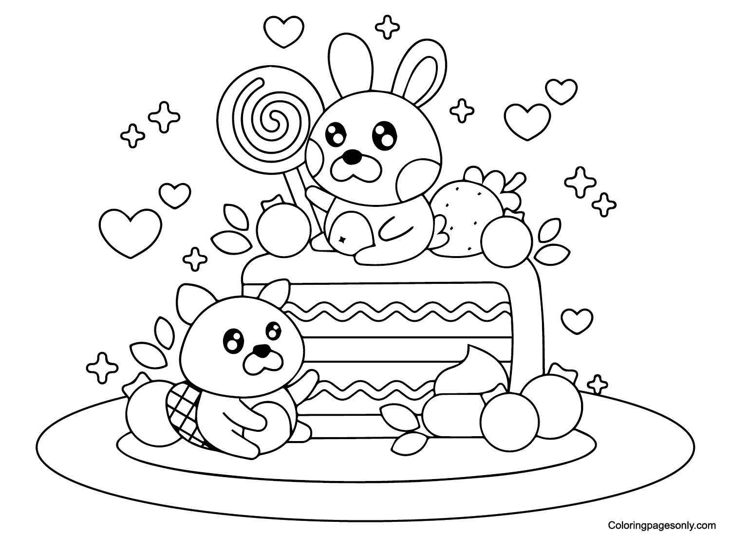 Candyland Cake Coloring Page