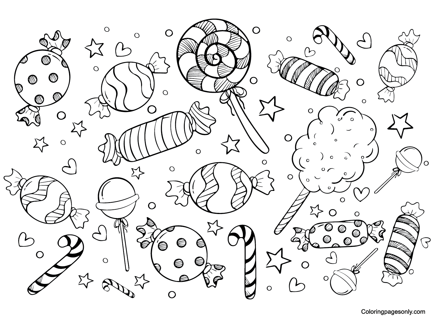 Candyland Decorations Coloring Page